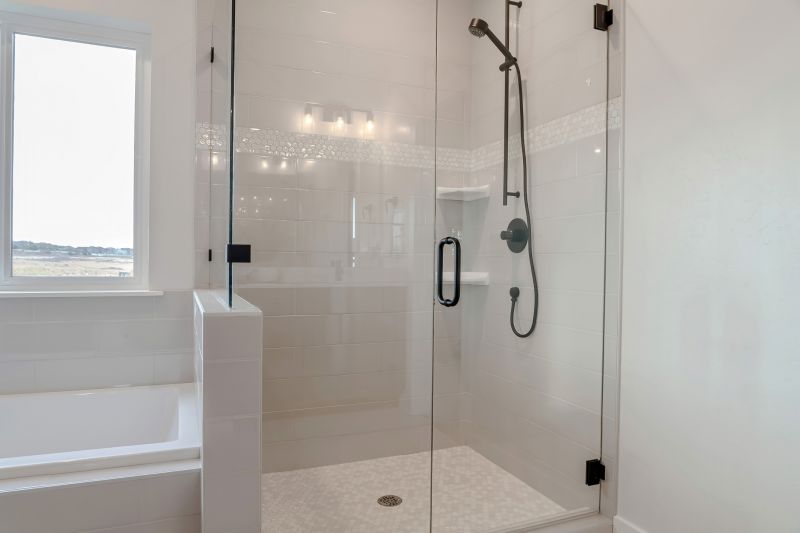 Minimalist Shower with Black Hardware